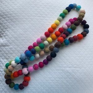 Colorful felt Pom Pom necklace